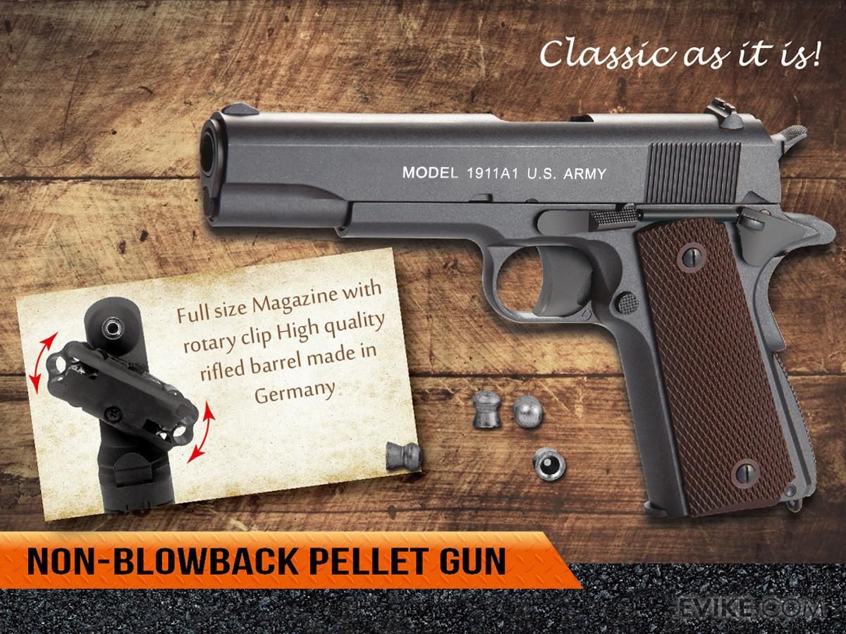 Cybergun Auto Ordnance Licensed 1911 Pellet .177 cal CO2 Air Pallet Airgun Pistol (Model: M1911A1 Govt. / Full Metal)