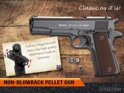 Cybergun Auto Ordnance Licensed 1911 Pellet .177 cal CO2 Air Pallet Airgun Pistol (Model: M1911A1 Govt. / Full Metal)
