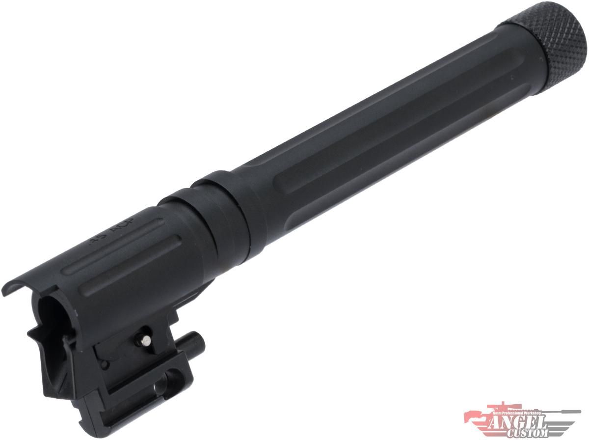 Angel Custom Complete CNC Aluminum Fluted Outer Barrel Kit for Elite Force 1911 Series Airsoft GBB Pistols (Color: Black)