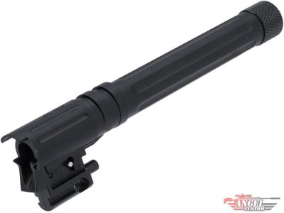 Angel Custom Complete CNC Aluminum Fluted Outer Barrel Kit for Elite Force 1911 Series Airsoft GBB Pistols (Color: Black)