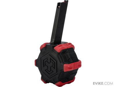 AW Custom Drum Magazine for Gas Blowback Airsoft Pistols &amp; Rifles (Model: WE 1911 / Red)