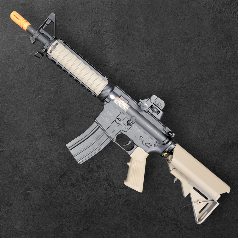 Used Colt Licensed M4 CQB-R SOPMOD Airsoft AEG w/ LiPo Ready Metal Gearbox (Color: Tan / Gun Only)