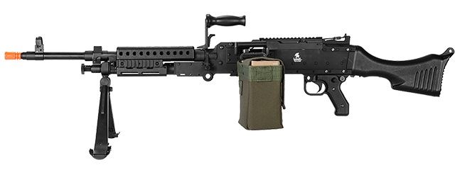 Lancer Tactical Full Metal M240 Airsoft AEG Squad Automatic Machine Gun with Box Magazine