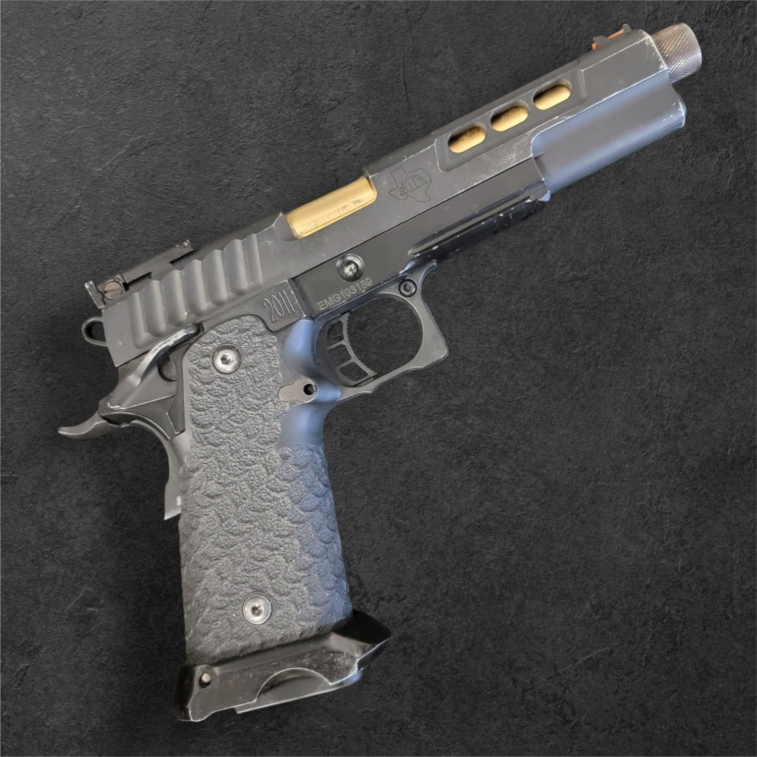Used EMG / STI International DVC 3-GUN 2011 Airsoft Training Pistol (Model: Threaded Barrel / Green Gas)