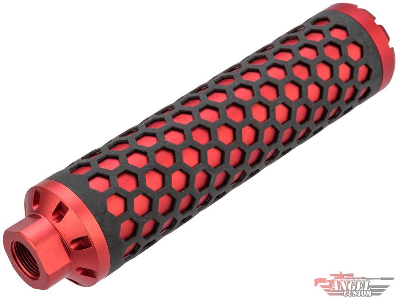 Angel Custom HIVE Airsoft Suppressor Barrel Extension (Model: 160mm / 14mm Neg. / Red)