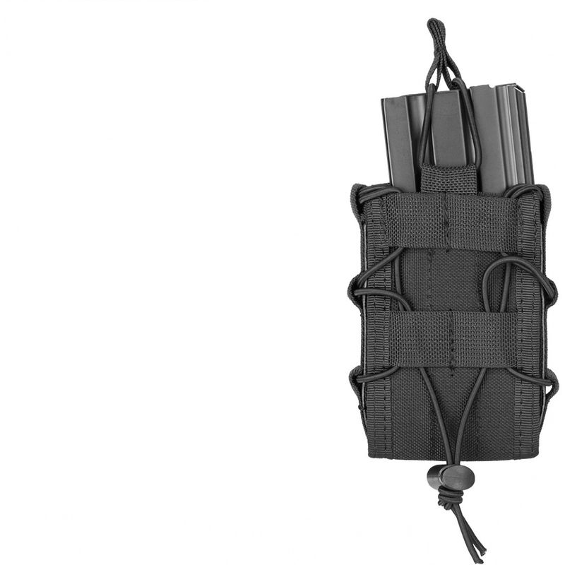 Lancer Tactical 1000D Nylon MOLLE Bungee Double Mag Pouch - BLACK