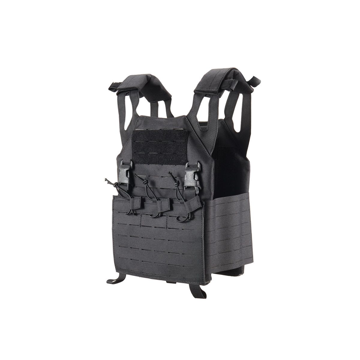 Lancer Tactical Laser Cut MOLLE Plate Carrier - (Black)