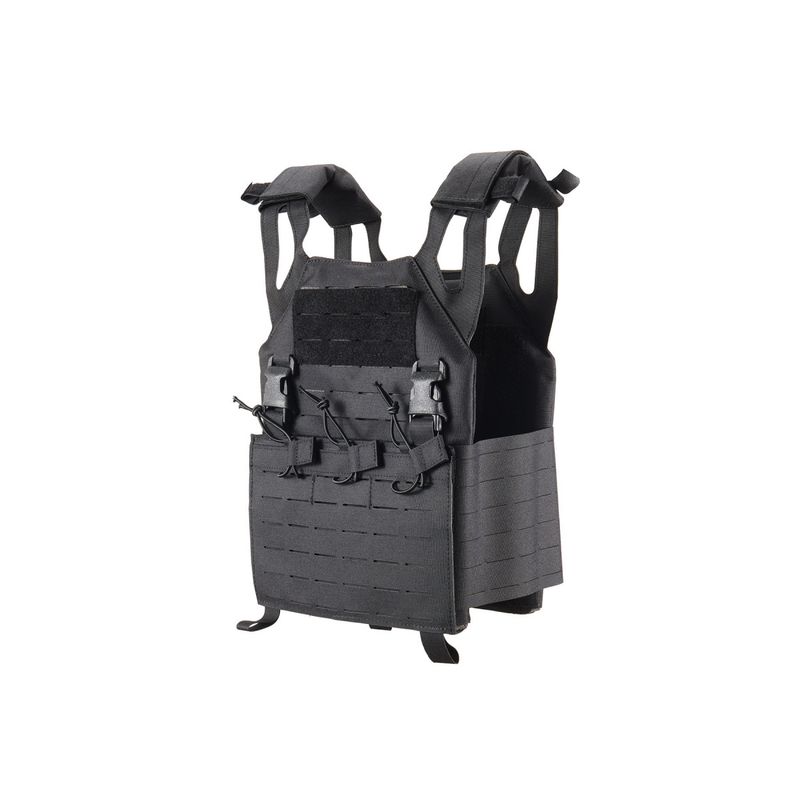 Lancer Tactical Laser Cut MOLLE Plate Carrier - (Black)