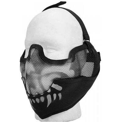 UK Arms Airsoft Metal Mesh Lower Half Face Mask w/ Ear Pro