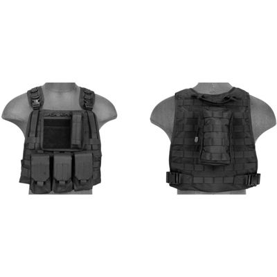 Lancer Tactical Airsoft Tactical MOLLE Tactical Vest (Black)