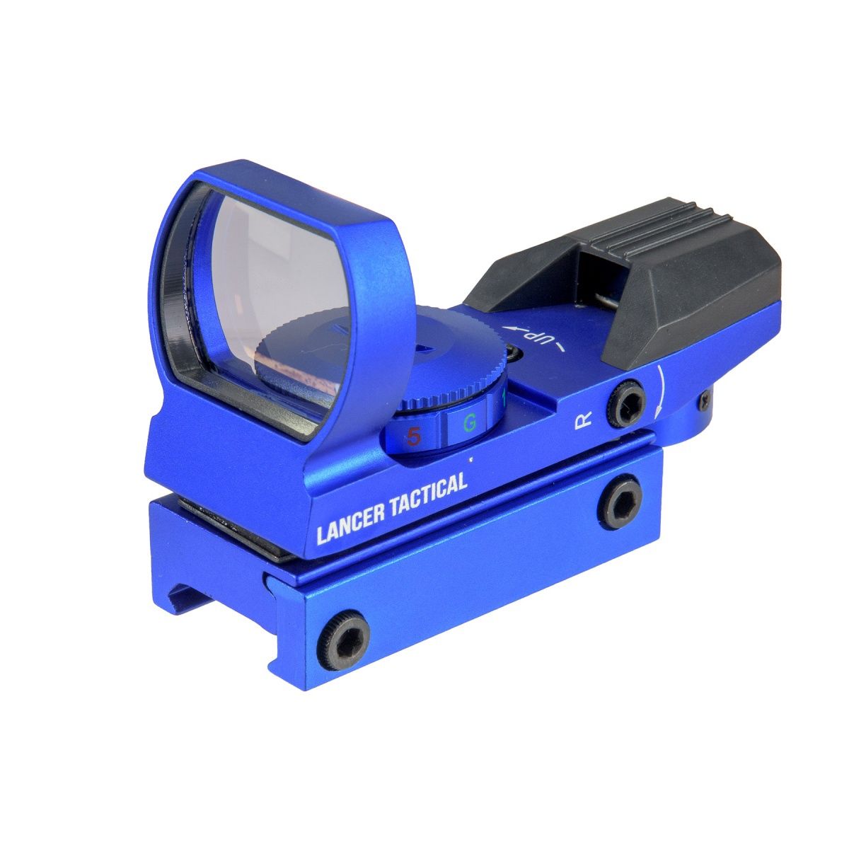 Lancer Tactical Red / Green Dot Reflex Sight w/ 4 Reticles (Color: Blue)