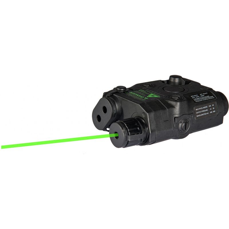 Lancer Tactical PEQ - 15 Green Tactical Laser - BLACK w/ Battery Case