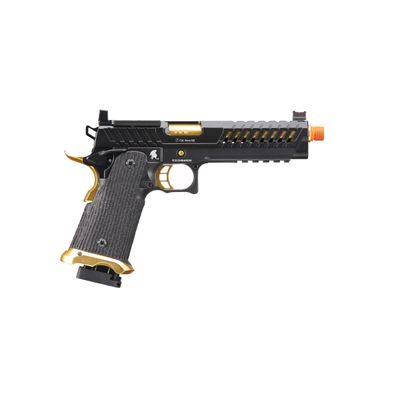 Lancer Tactical Knightshade Hi-Capa Gas Blowback Airsoft Pistol (Color: Black &amp; Gold)