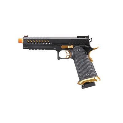 Lancer Tactical Knightshade Hi-Capa Gas Blowback Airsoft Pistol (Color: Black &amp; Gold)