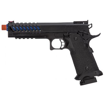Lancer Tactical Knightshade Hi-Capa Gas Blowback Airsoft Pistol (Color: Black &amp; Blue)