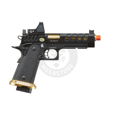 Lancer Tactical Heracles Hi-Capa Gas Blowback Airsoft Pistol - (Black/Gold w/ Reflex Dot)