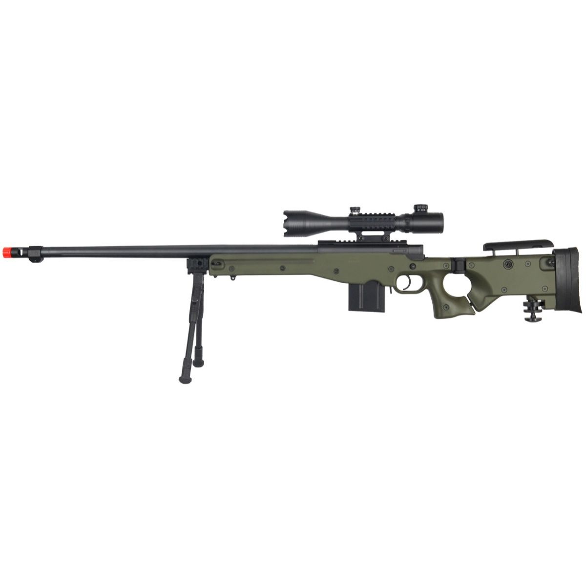 Well Airsoft MK96 Bolt Action Rifle w/ Barrel, Scope &amp; Bipod - GREEN