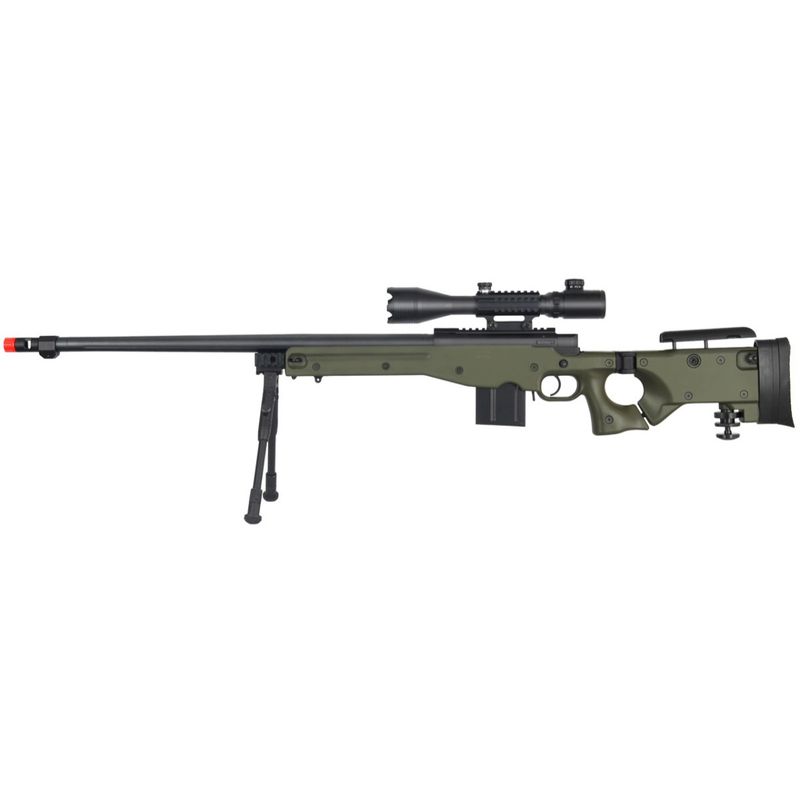 Well Airsoft MK96 Bolt Action Rifle w/ Barrel, Scope &amp; Bipod - GREEN