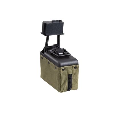 Atlas Custom Works Electric Winding 1500 Round Box Magazine for Airsoft M249 Series AEG - Ranger Green