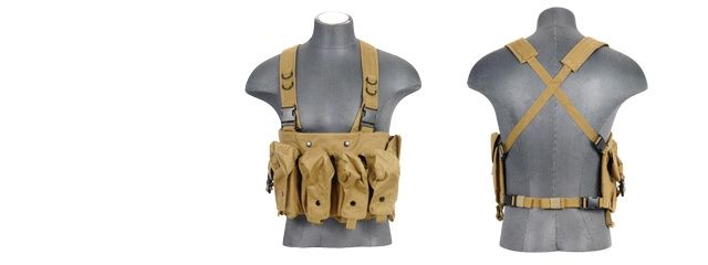 Lancer Tactical Airsoft Nylon AK Chest Rig - COYOTE BROWN
