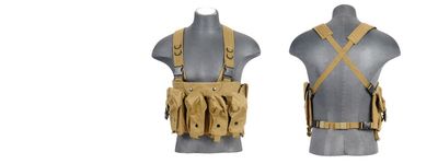 Lancer Tactical Airsoft Nylon AK Chest Rig - COYOTE BROWN