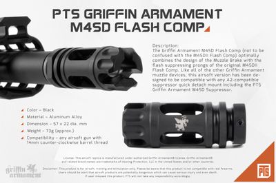 PTS ® GRIFFIN ARMAMENT M4SD FLASH COMP - 14mm CCW