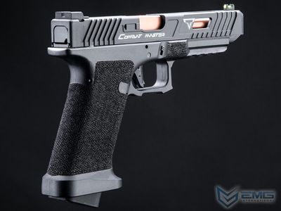 EMG Custom TTI JW2 Polymer Combat Master Slide + Ultimate GBB Frame Custom Gas Blowback Airsoft Pistol (Color: Black Slide)