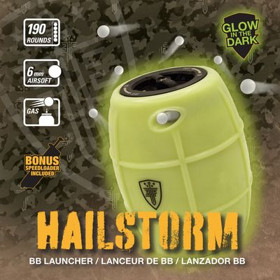 Elite Force Hailstorm Glow in the Dark Green Gas Airsoft BB Grenade