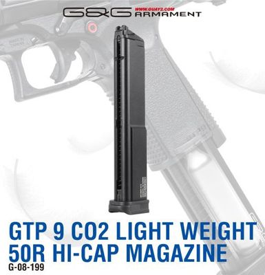 G&amp;G 50R CO2 Light Weight Hi-Cap Magazine For GTP 9 &amp; SMC9