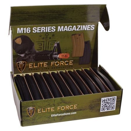 Elite Force 140rd Midcap Magazine for M4 / M16 Series Airsoft AEG Rifles (Color: Black / Set of 10)