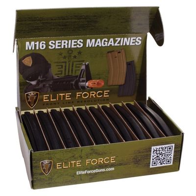 Elite Force 140rd Midcap Magazine for M4 / M16 Series Airsoft AEG Rifles (Color: Black / Set of 10)