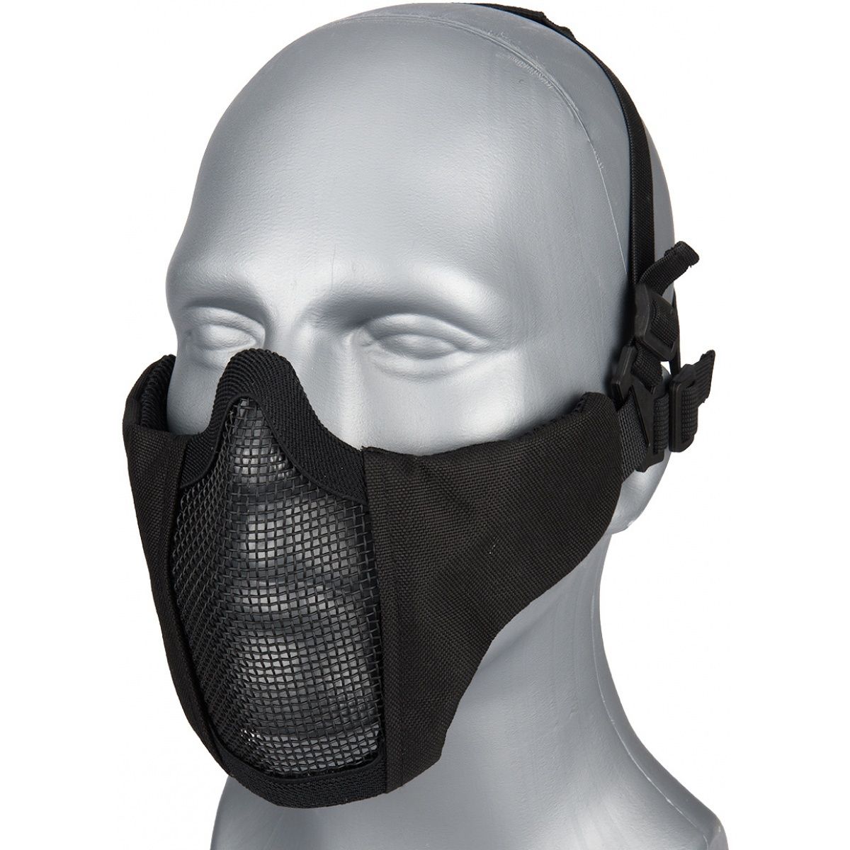 G-Force Low Carbon Steel Mesh Nylon Lower Face Mask, Color: Black