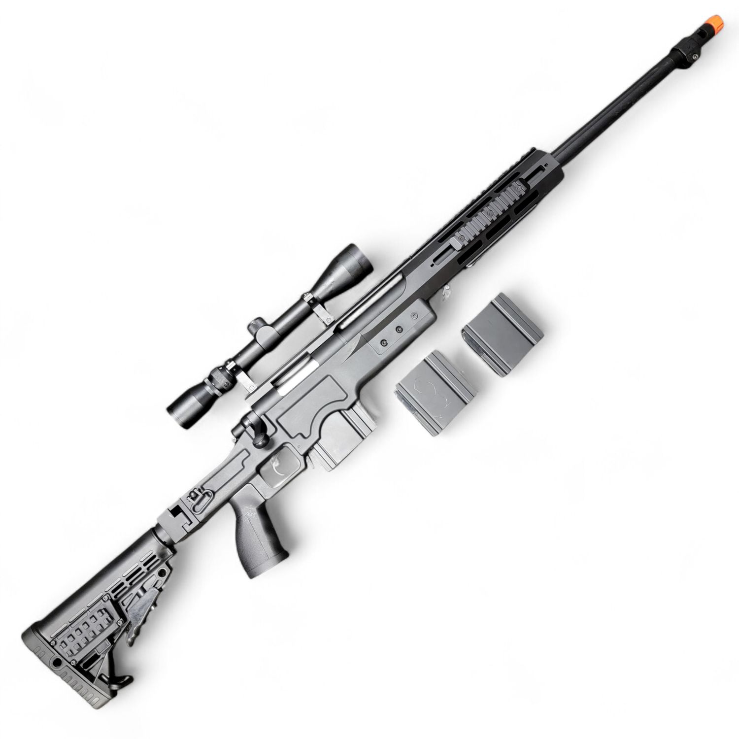 Used WellFire MB4412B Bolt Action Airsoft Sniper Rifle w/ Scope