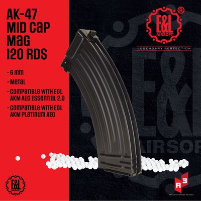 E&amp;L AK47 Metal Mid-Cap Magazine 120rds