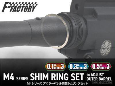 Laylax First Factory Outer Barrel Adjustment Shim Ring Set for M4 Airsoft AEG Rifles