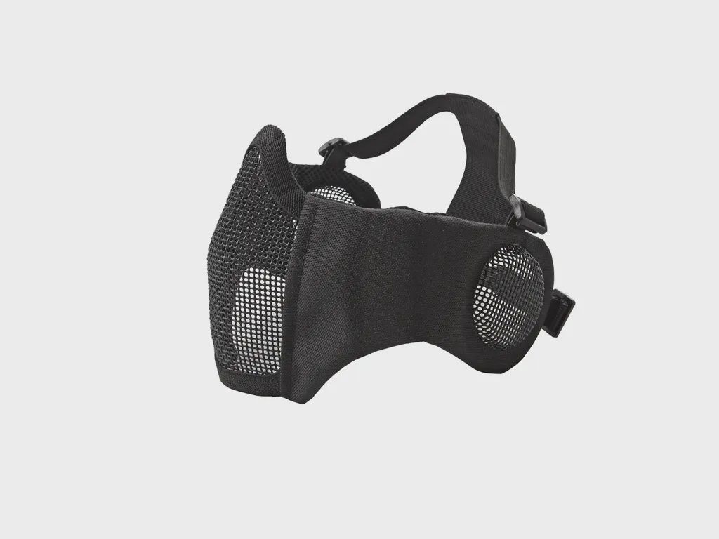 Strike Systems Metal Mesh Mask with Cheek Pads and Ear Protection, Black