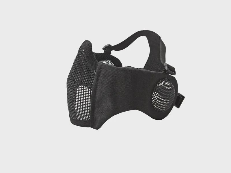 Strike Systems Metal Mesh Mask with Cheek Pads and Ear Protection, Black