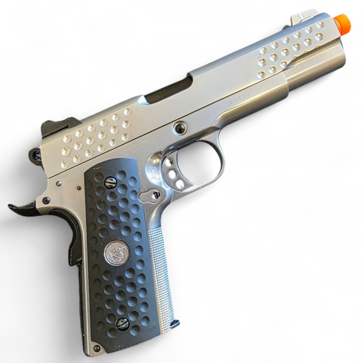 Used WE-Tech Custom 1911 Knighthawk Gas Blowback Airsoft Pistol (Color: Silver)