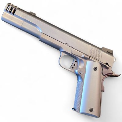 Used AW Custom NE31 "Hitman" Series 1911 Gas Blowback Pistol w/ Muzzle Compensator (Color: Silver)