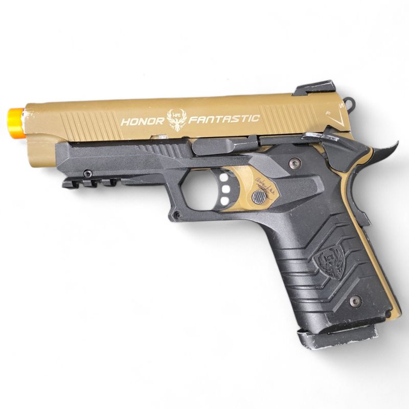 Used HFC Honor Fantastic 1911 Gas Blowback Pistol - TAN / BLACK