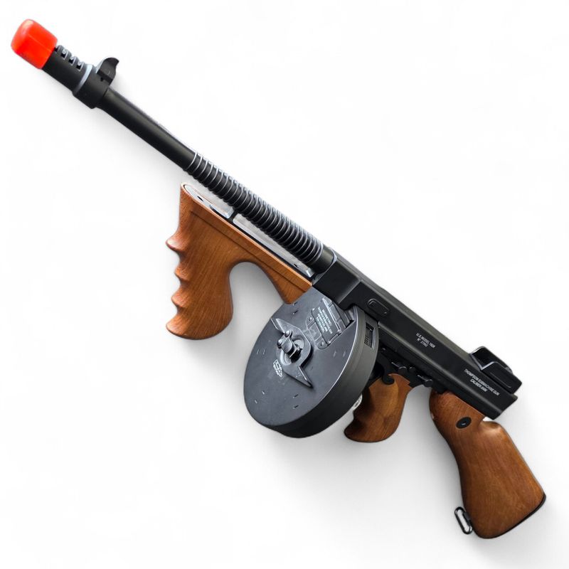 Used Cybergun Licensed Thompson 1928 "Chicago Typewriter" Airsoft AEG Rifle w/ Imitation Wood Furniture | Pre-Owned