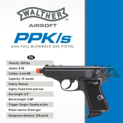 WALTHER PPK/S GBB-6MM-BLACK