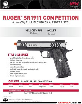 Elite Force Ruger SR1911 Competition Co2 Full-Blowback Pistol by SRC