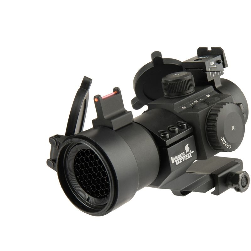Lancer Tactical Outdoor Fiber Sight and Red Dot Hunting Scope - BLACK