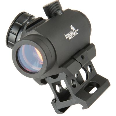 Lancer Tactical 1 x 30 Mini Red/Green Dot Sight w/ Picatinny Riser - BLACK