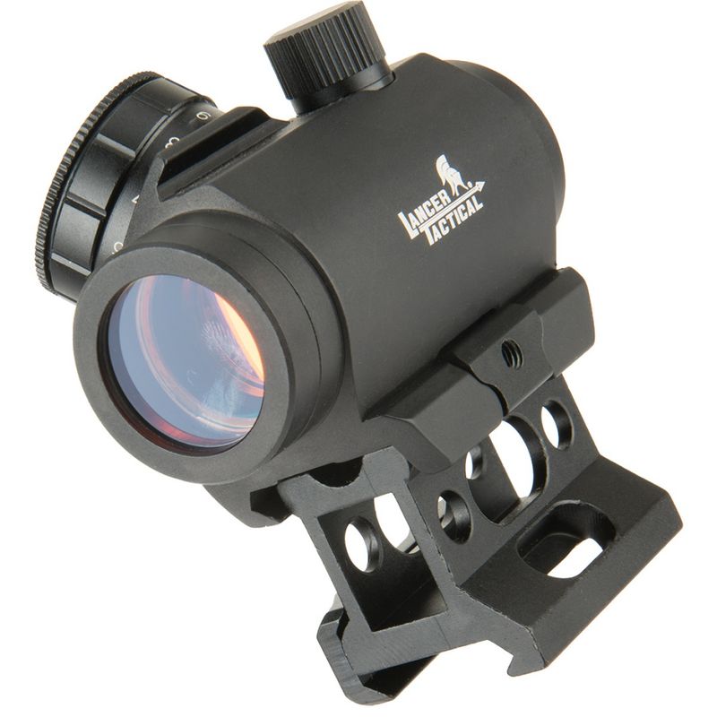Lancer Tactical 1 x 30 Mini Red/Green Dot Sight w/ Picatinny Riser - BLACK