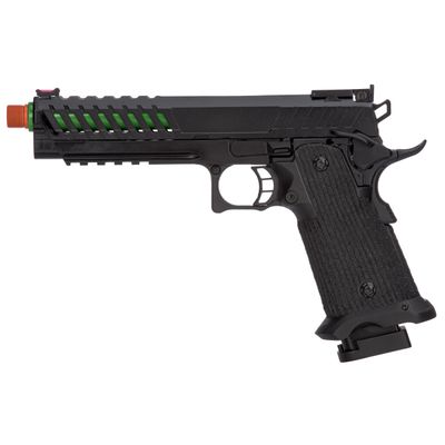 Lancer Tactical Knightshade Hi-Capa Gas Blowback Airsoft Pistol (Color: Black &amp; Green)