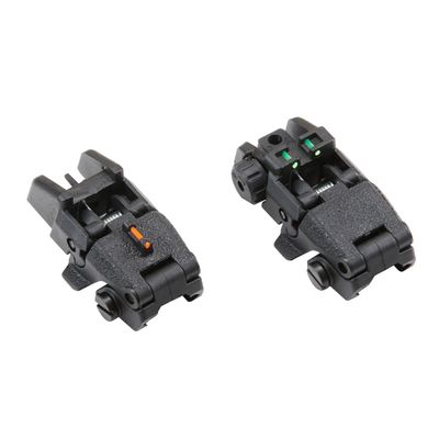 Golden Eagle Fiber Optic Flip Up Sight Set for Airsoft Rifles - (Black)