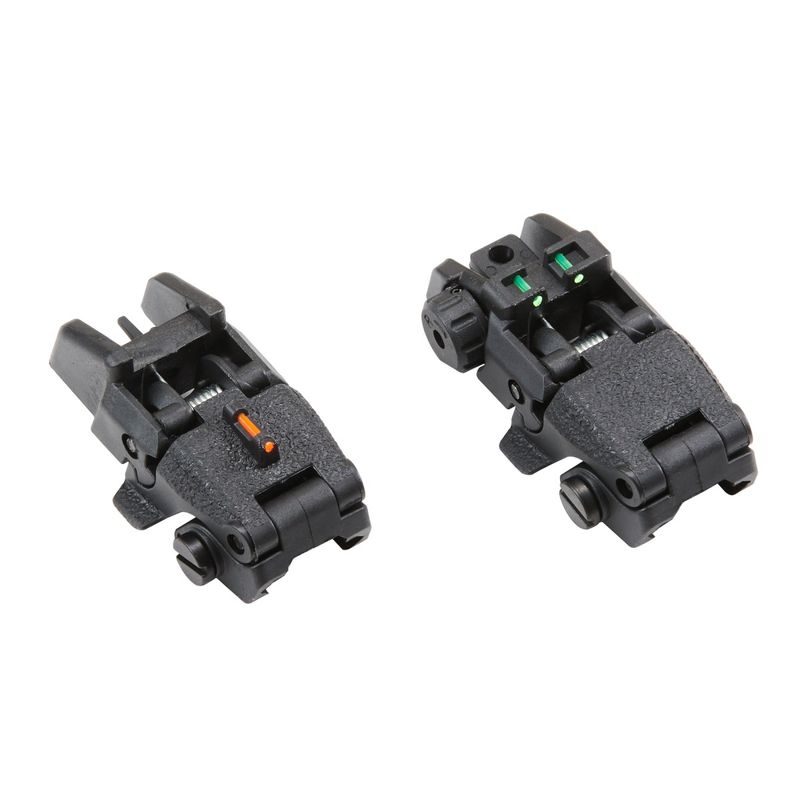 Golden Eagle Fiber Optic Flip Up Sight Set for Airsoft Rifles - (Black)