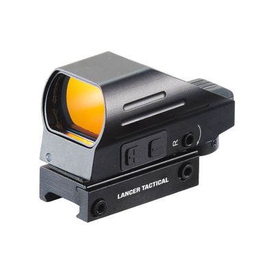 Lancer Tactical Multi-Reticle Red Dot Sight w/ Rechargeable Battery and Picatinny Mount